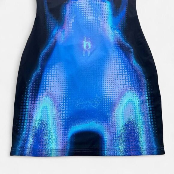 WhiteFox Life On Mars Blue Strapless Mini Bodycon Dress NWT M | Cosmic Core - Picture 4 of 8